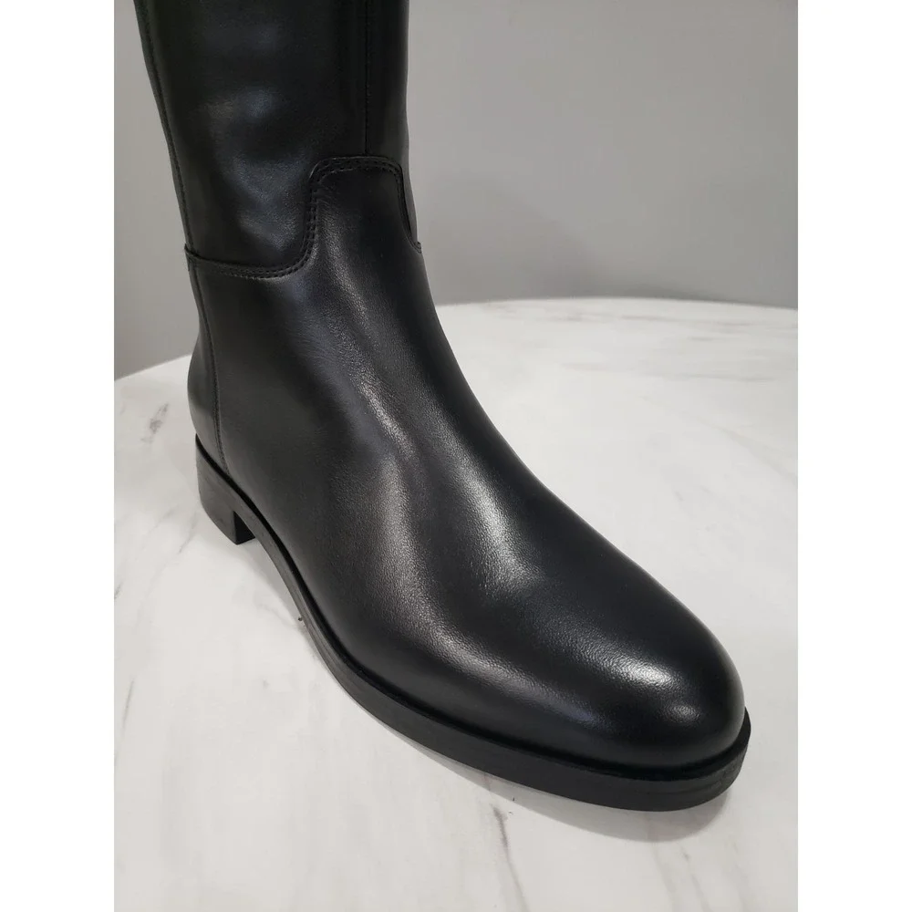 NEW Guess TALL Black leather boots ZORO Size 8.5 riding‎ fall knee high